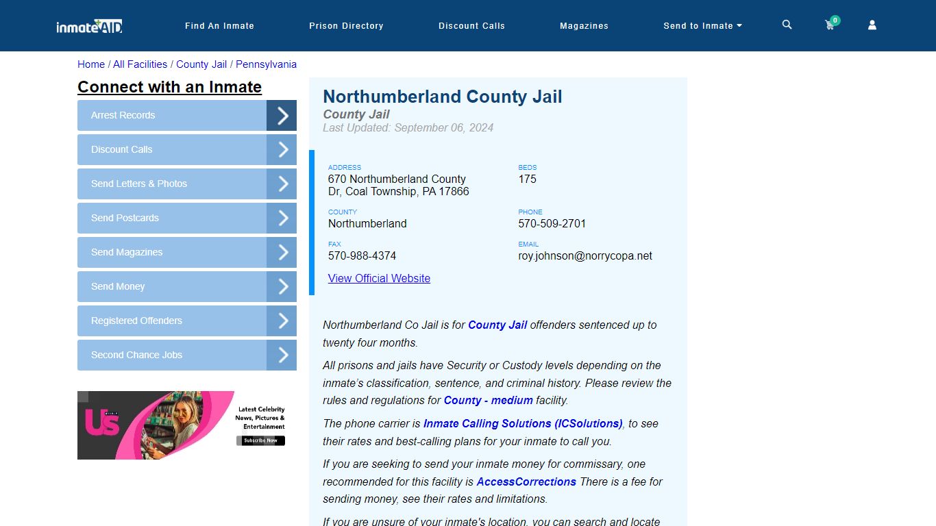 Northumberland County Jail - Inmate Locator